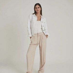 NWT Reiss Philippa slim-fit denim jacket in white